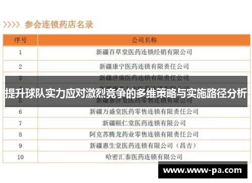 提升球队实力应对激烈竞争的多维策略与实施路径分析