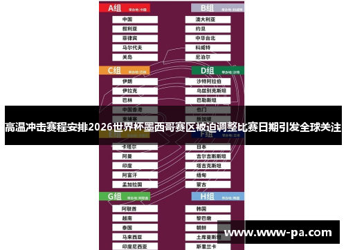 高温冲击赛程安排2026世界杯墨西哥赛区被迫调整比赛日期引发全球关注